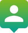 green background person icon